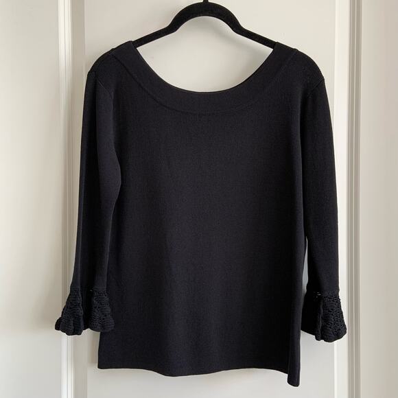 Euro-X Large Crochet Bell Sleeve Top - Picture 1 of 5